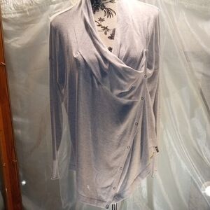 Eddie Bauer Light Gray Cowl Cardigan